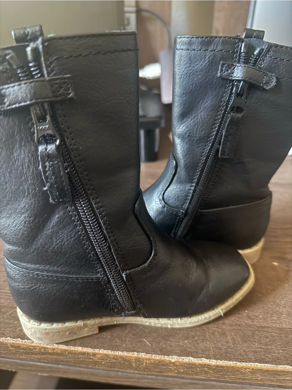 Cat & Jack Kids Black Mid-Calf Pull-On Boots for Toddlers